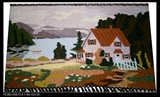 手工艺术挂毯 湖畔 客厅壁毯壁挂壁画 经典装饰立体 挂毯