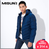 MISUN/米尚新款男装时尚商务简约修身加厚短款直筒羽绒服正品