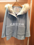 EnC韩国正品代购2015女冬装新款羊毛呢子大衣外套女EHJH44T14C-00