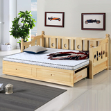 新款实木沙发床伸缩床多功能抽拉床储物沙发床 小户型两用床定做