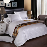 高级床品五星级酒店布草宾馆床上用品 全棉60支提花贡缎四件套