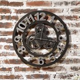 复古LOFT工业风齿轮钟表创意家居墙面挂钟软装饰品咖啡厅个性时钟