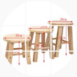 实木橡木小圆凳实木小板 凳子小木凳儿童凳小圆凳小矮凳