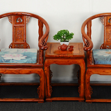 中国风荷花中式古典太师椅红木沙发坐垫亚棉麻海绵麻将餐椅垫加厚