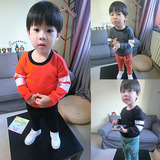 宝宝加绒卫衣冬季女童男童韩国外贸长袖T恤打底衫潮儿童冬款上衣