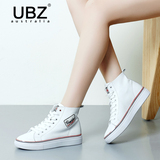 UBZ2016夏季小白鞋真皮透气休闲韩版高帮鞋板鞋学生女鞋潮运动鞋