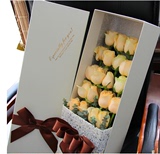香槟玫瑰花礼盒装苏州南京同城预定生日鲜花徐州花店常熟鲜花速递