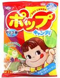 日本进口 不二家绿茶多酚护齿果汁棒棒糖21支121.8g(160g)防蛀牙
