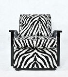 现代简约斑马纹时尚布艺沙发椅子单人客厅沙发单椅布料沙发坐垫子