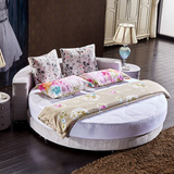 小户型布床布艺床可拆洗圆形床简约现代圆床双人床时尚结婚公主床