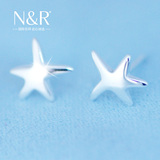 N＆R990纯银耳饰小耳钉耳环 海星 星星 韩版足银首饰 养耳防过敏