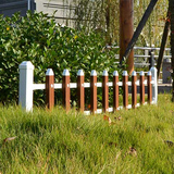 百远护栏锌钢围栏PVC草坪护栏木纹庭院塑钢围栏花坛篱笆花园栅栏