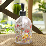 Evergreen欧式印花玻璃卫浴收纳乳液瓶 按压玻璃洗手液瓶子皂液器