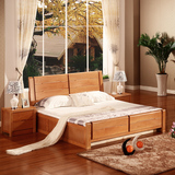 索格榉木床实木床1.8米高箱体储物1.5中式大床1.2单人双人床家具