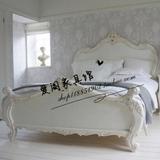 美式法式复古做旧实木雕花床 1.5m单人床 1.8m双人床 婚床可定制