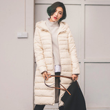 薇尔2015冬装新款女装欧美超中长款韩版棉衣连帽大码休闲棉服外套