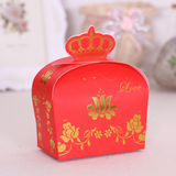 婚庆用品批发糖盒 创意欧式结婚婚礼回礼盒 高档烫金皇冠喜糖盒子