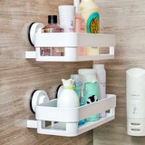 韩国dehub吸壁式浴室置物架化妆品收纳盒 塑料吸盘厕所壁挂整理架