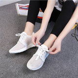 韩版夏季女士小白网鞋透气运动鞋内增高跑步厚底休闲黑色椰子鞋潮