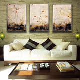 客厅油画欧式三联画沙发背景墙画现代抽象装饰画简约组合挂画拼画