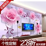 浮雕玫瑰3D立体墙纸电视背景墙客厅沙发壁画墙纸无缝壁纸紫色花