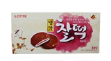 韩国进口 乐天糯米巧克力夹心打糕派186g经典传统打糕 饼干早餐