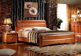 实木床1.5米1.8米橡木床中式现代简约高箱储物婚床 单双人床床架