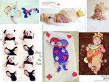出租百天影楼拍照服满月服装婴儿创意欧美毛线套餐装儿童摄影道具