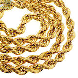 国外代购 首饰品项链正品10 k黄金扭绳链条男士女性项链千足金