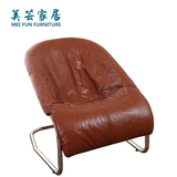 工厂直销 不锈钢网格皮躺椅 经典创意家具 舒适休闲椅