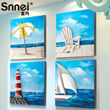 立体3d艺术装饰画海洋风格蓝天白云水景风景墙画壁画客厅现代挂画