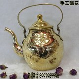 印度纯手工铜雕10英寸纯铜制品铜壶家用咖啡壶茶壶厂家批发