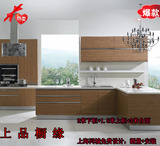 上海新款定制厨房橱柜双饰面板简约风格 橱柜定做石英石台面