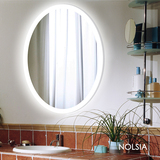 NOLSIA椭圆浴室镜LED灯镜卫生间带灯化妆镜子现代欧式卫浴镜壁挂