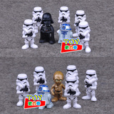 Star Wars7款星球大战白兵黑武士机器人公仔摆件玩具手办模型人偶