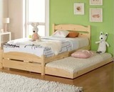 定制 实木松木儿童床 抽床拖床环保护栏床双层床单人床双人床