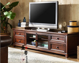 美式实木电视柜四抽屉电视柜茶几组合大容量视听柜全实木客厅家具