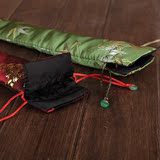 王星记折扇扇子包装 中国风高档10寸男扇套 丝绸锦缎刺绣手工扇袋