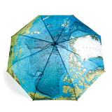 创意艺术油画伞三折自动晴雨伞女士防晒折叠伞梵高星空伞地图伞
