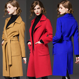 2015冬季新款修身羊毛呢外套女中长款加厚高端羊绒大衣双面呢韩版
