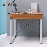 SOFSYS抽屉电脑桌80CM钢木单人简易约办公桌学习写字桌WT030-2