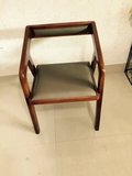 美式复古实木餐桌椅批发组合胡桃色木头色椅子咖啡餐厅设计师椅子