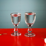 小白酒杯 玻璃茅台杯一口杯饭店餐厅家用加厚烈酒杯吞杯高脚6只