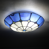 L欧式蒂凡尼LED吸顶灯地中海彩绘玻璃卧室餐厅书房客厅过道吸顶灯