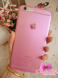 iphone6S plus粉色硅胶套 4.7寸苹果6透明蓝色手机壳可爱保护套潮