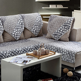 包邮韩版时尚大气格子毛绒纯色组合高档沙发垫布艺灰色四季通用夏