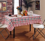 韩式花边餐桌布田园布艺加厚茶几布欧式长方形条纹布料桌布防尘罩