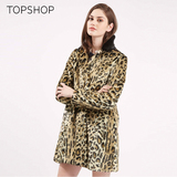 TOPSHOP女士皮草大衣超模Gigi同款豹纹长袖外套07U15IBRN