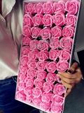 50朵 一盒单色香皂玫瑰三层花头  三层花瓣节日送礼情意表达