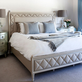 新款美式新古典欧式实木布艺双人床欧式简约时尚双人婚床个性大床